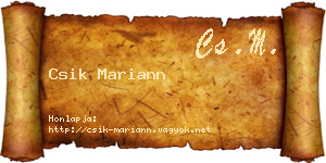 Csik Mariann névjegykártya