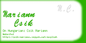 mariann csik business card